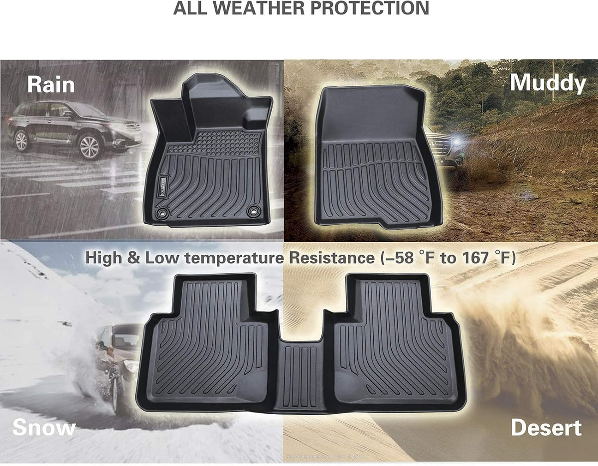 Black TPE Waterproof Car Mats Front & Rear Full Set N274