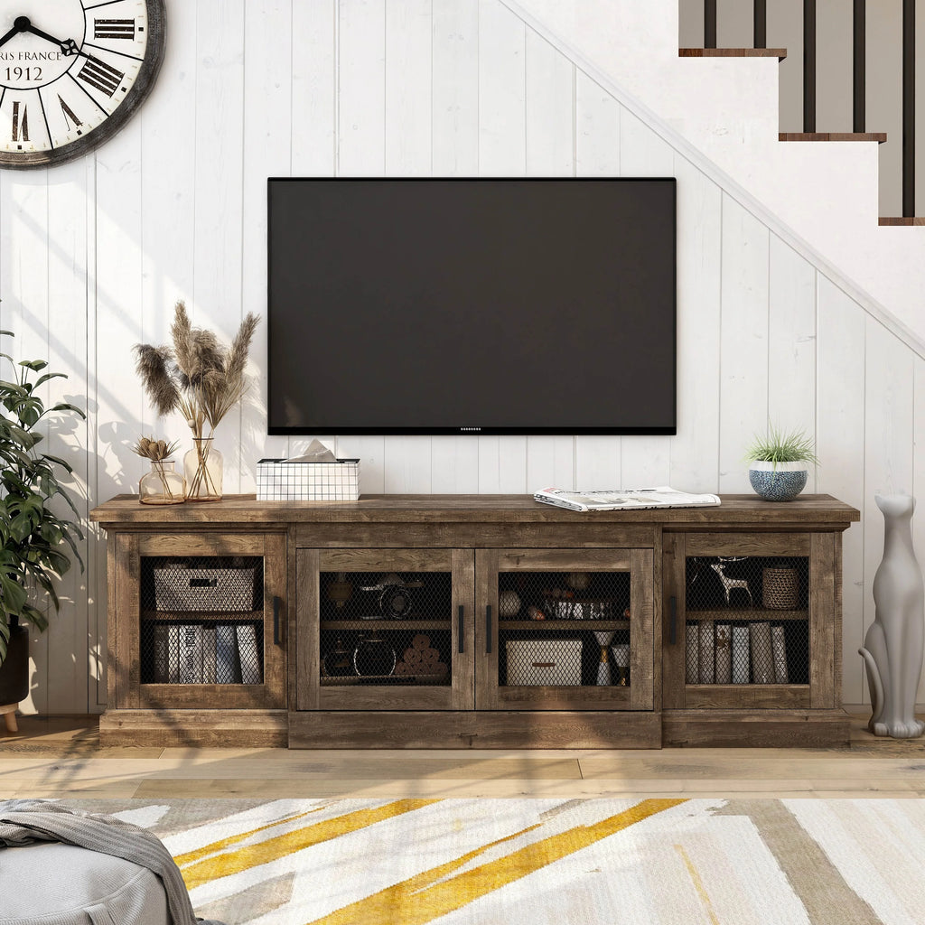 Rustic Reclaimed Oak 6-Shelf TV Stand Y7888