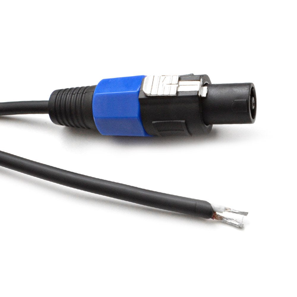 35 Foot Raw Wire to Speakon Speaker Cable 16 Guage Pack of 2 S328