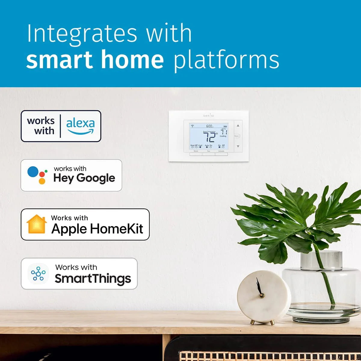 Smart Programmable Wi-Fi Thermostat White V699