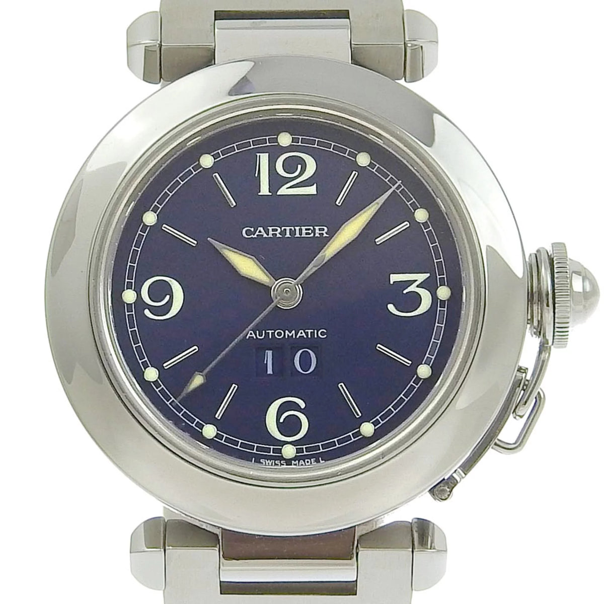 Pre-Owned Stainless Steel Automatic Men's Navy Dial Watch C471