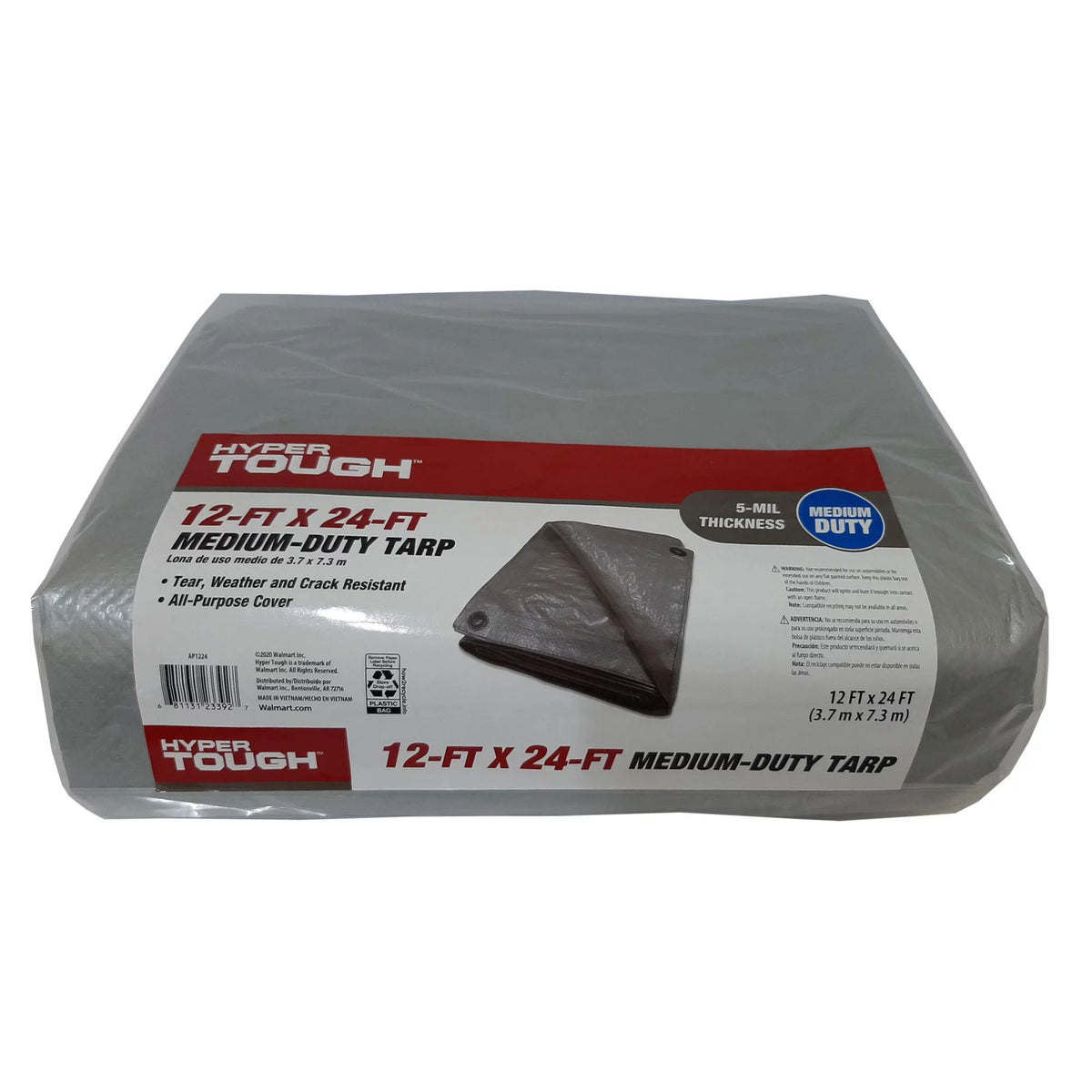 Weather Resistant Medium Duty 12 x 24' Polyethylene Tarp D77566