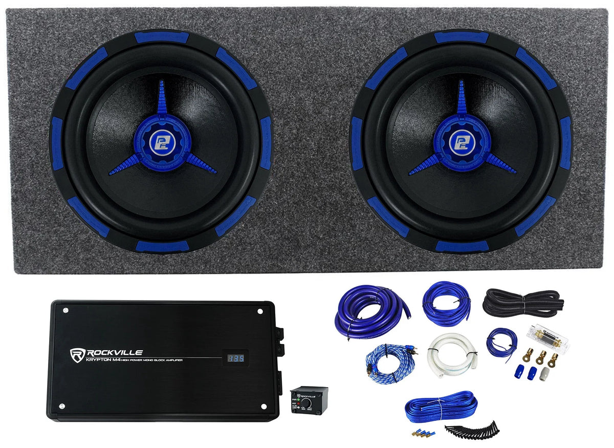 12" 2700w Subwoofers with Sealed Box, Amplifier and Amp Kit R64760