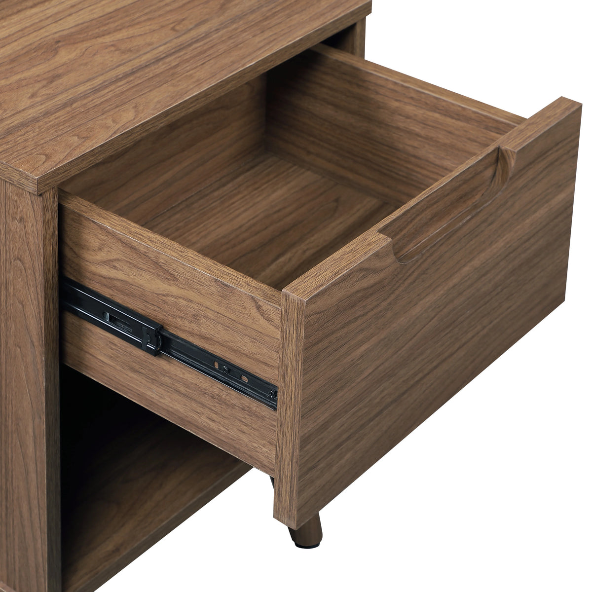 1 Drawer Brown Walnut Nightstand H415