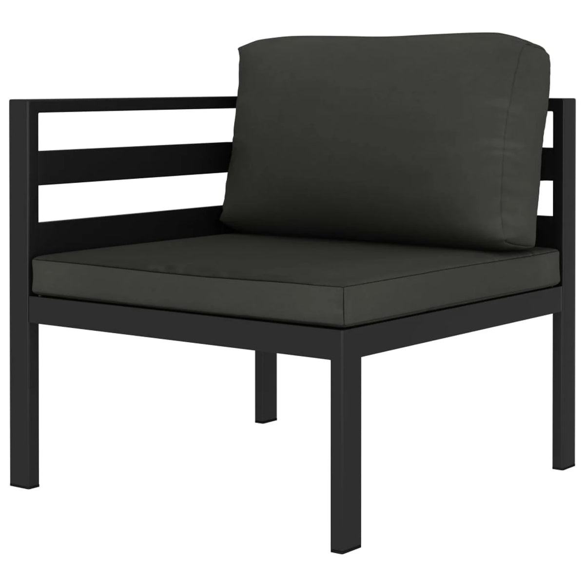 Anthracite Aluminum Sectional Corner Sofa with Cushions A6590