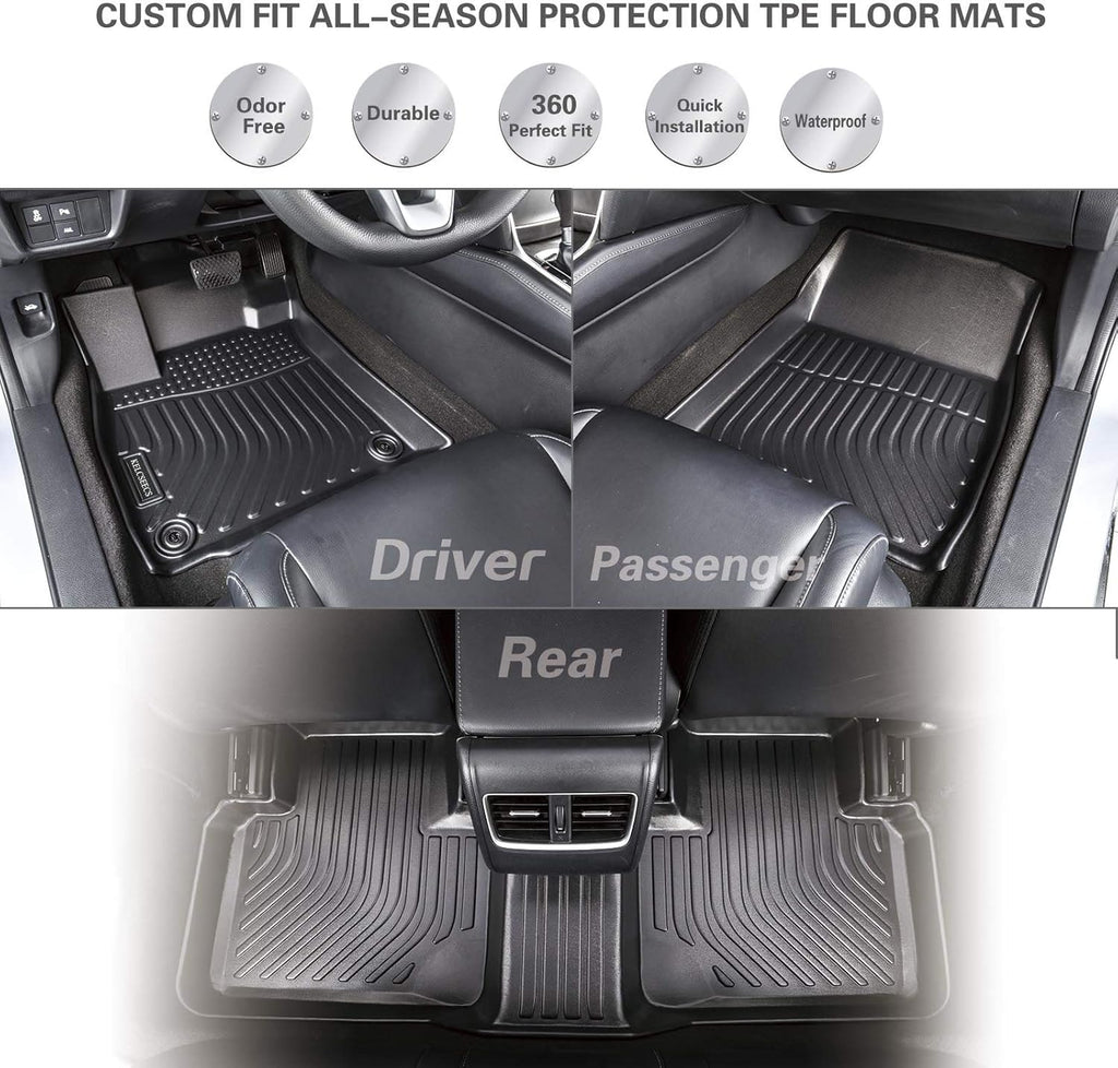 Black TPE Waterproof Car Mats Front & Rear Full Set N274