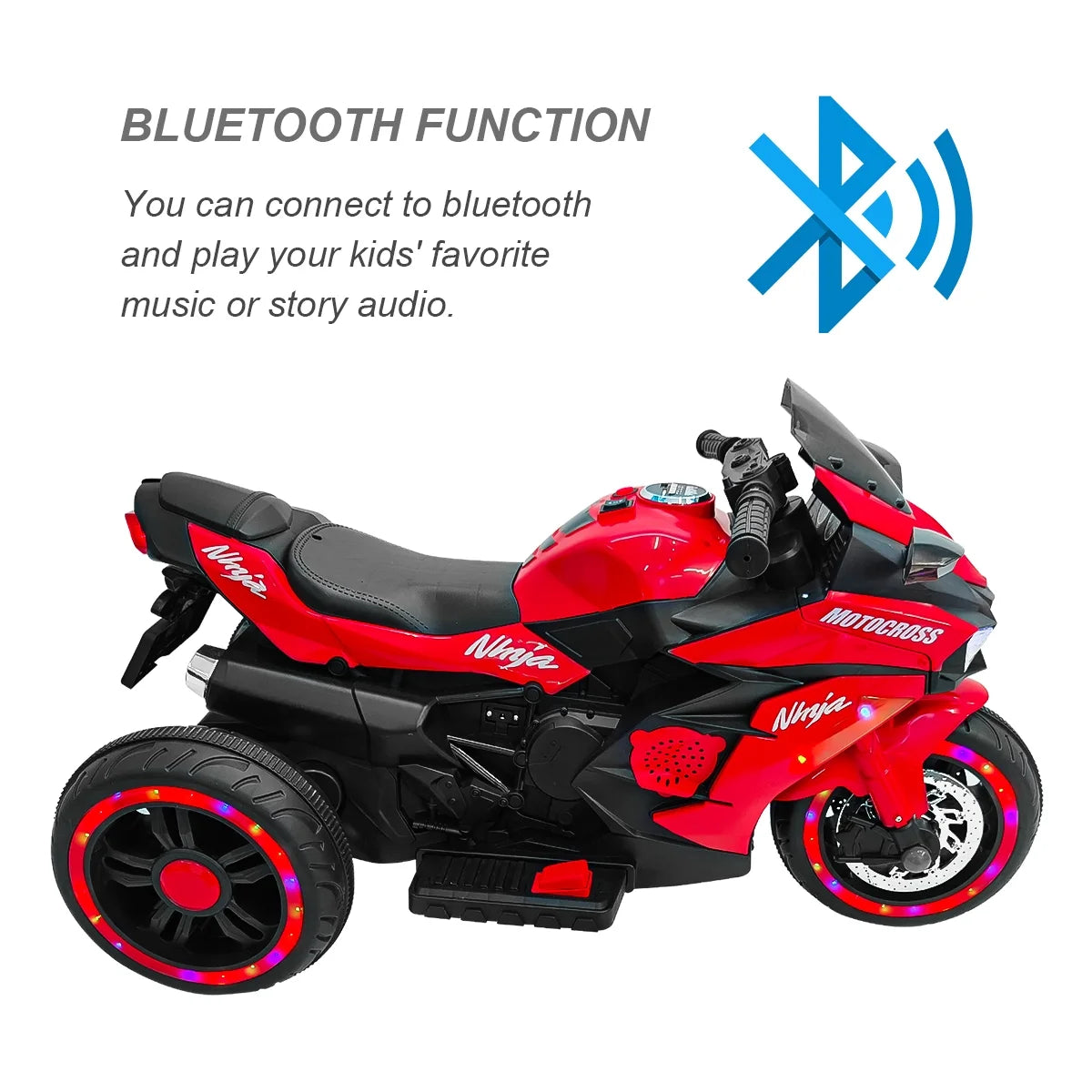 12v 3 Wheels Electric Ride on Motorcycle with Light Wheel R524