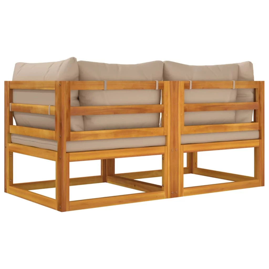 Taupe Cushions Solid Wood Acacia Sectional Corner Sofas Z506948