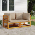 Taupe Cushions Solid Wood Acacia Sectional Corner Sofas Z506948