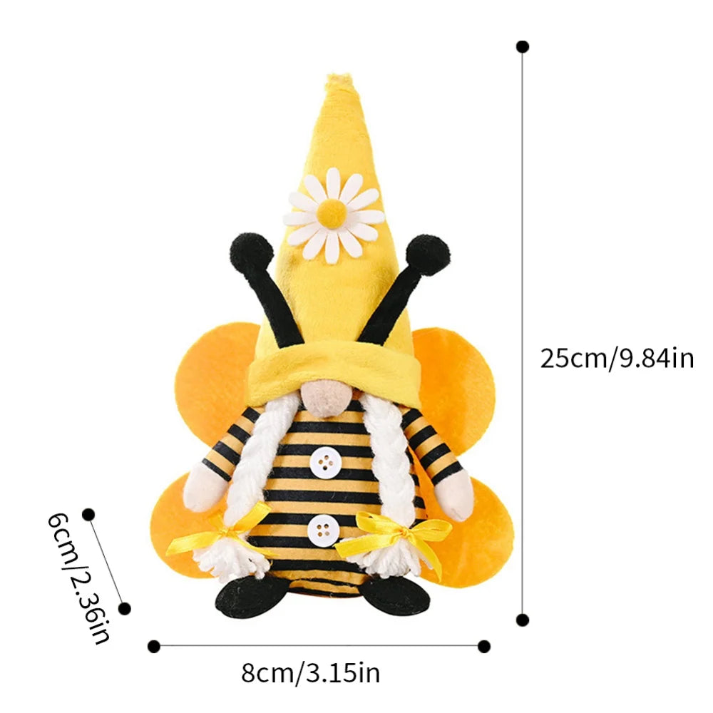 Yellow & Black Handmade Plush Gnome B536629