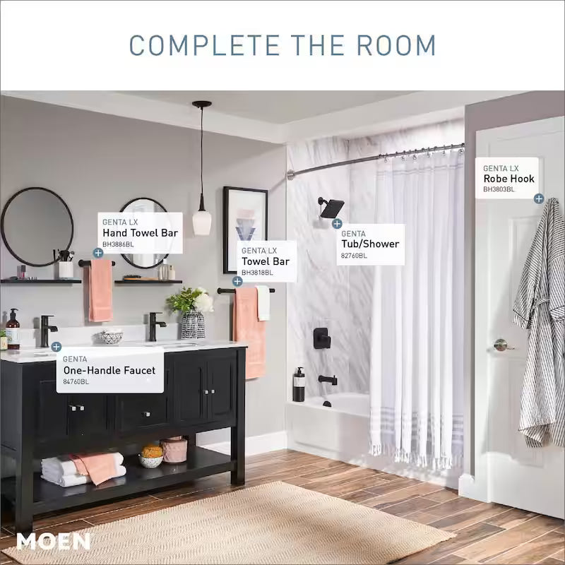 Single-Handle Tub and Shower Faucet in Matte Black E7622