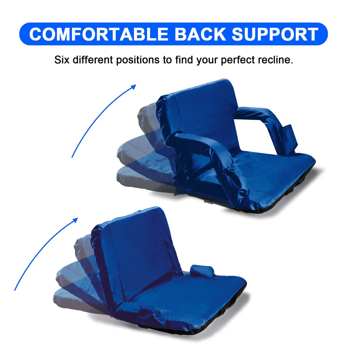 Folding Bleacher Chair with Back Support, Water-Resistant, Portable J1947