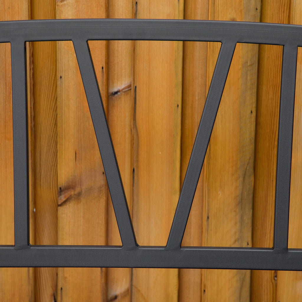 Black Metal Garden Bench with Armrests G13178