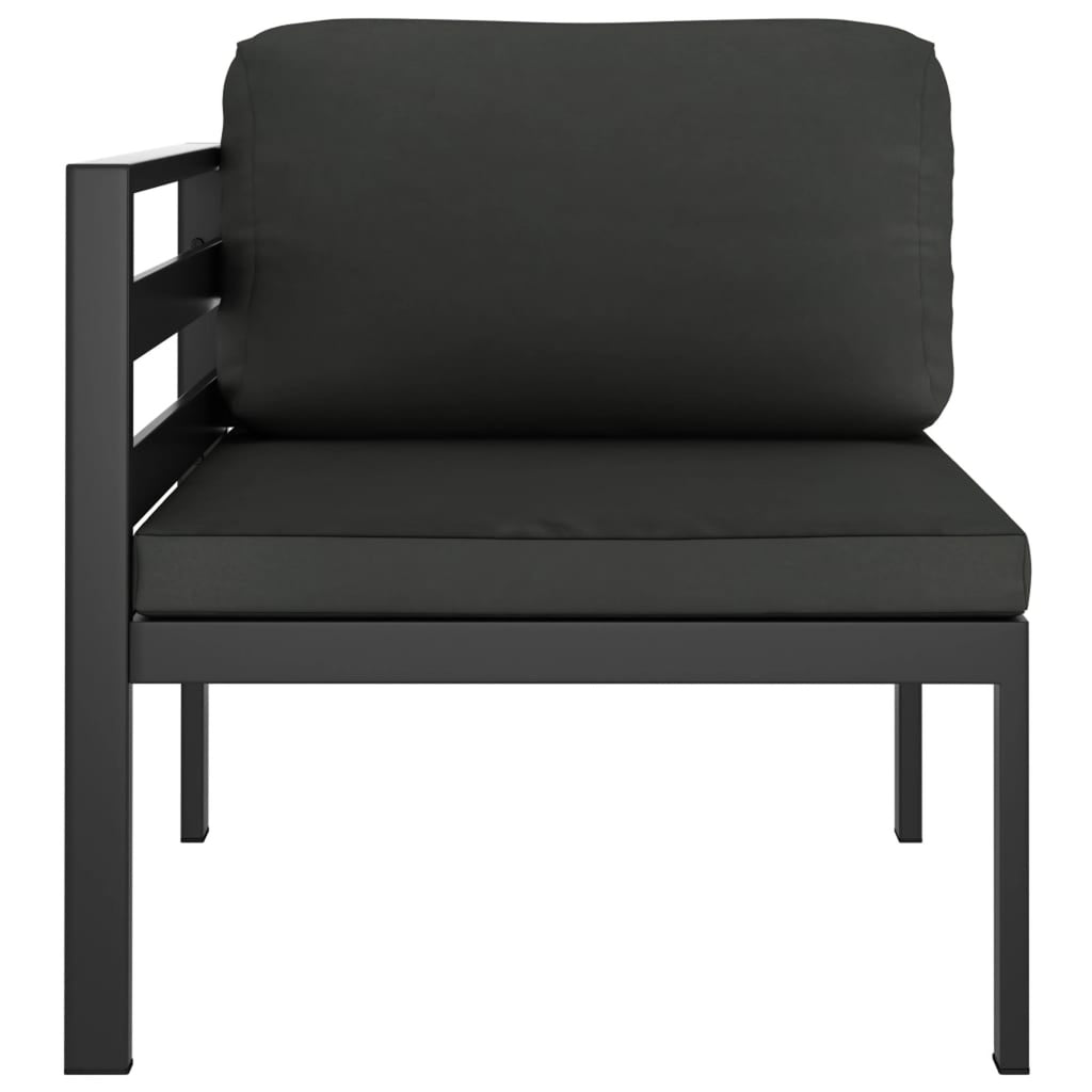 Anthracite Aluminum Sectional Corner Sofa with Cushions A6590