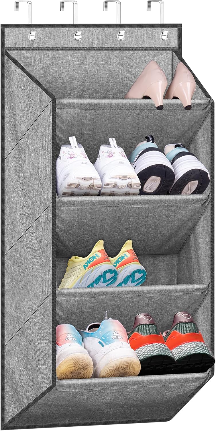 Grey Over The Door Shoe Organizer with Large Deep Pockets Q733645