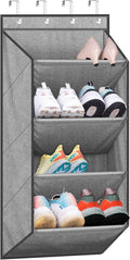 Grey Over The Door Shoe Organizer with Large Deep Pockets Q733645