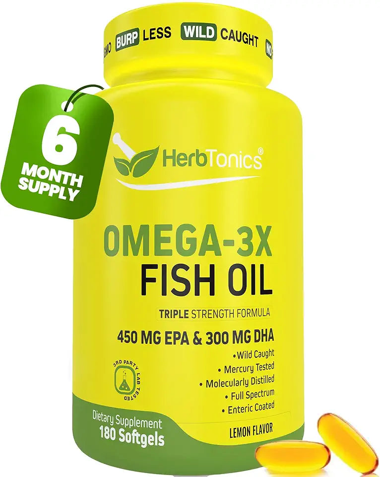 1250 mg Omega 3 Fish Oil Softgels 180 Softgels A777678