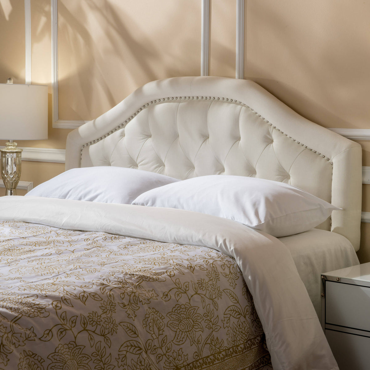 Ivory Fabric Queen/Full Headboard E86767