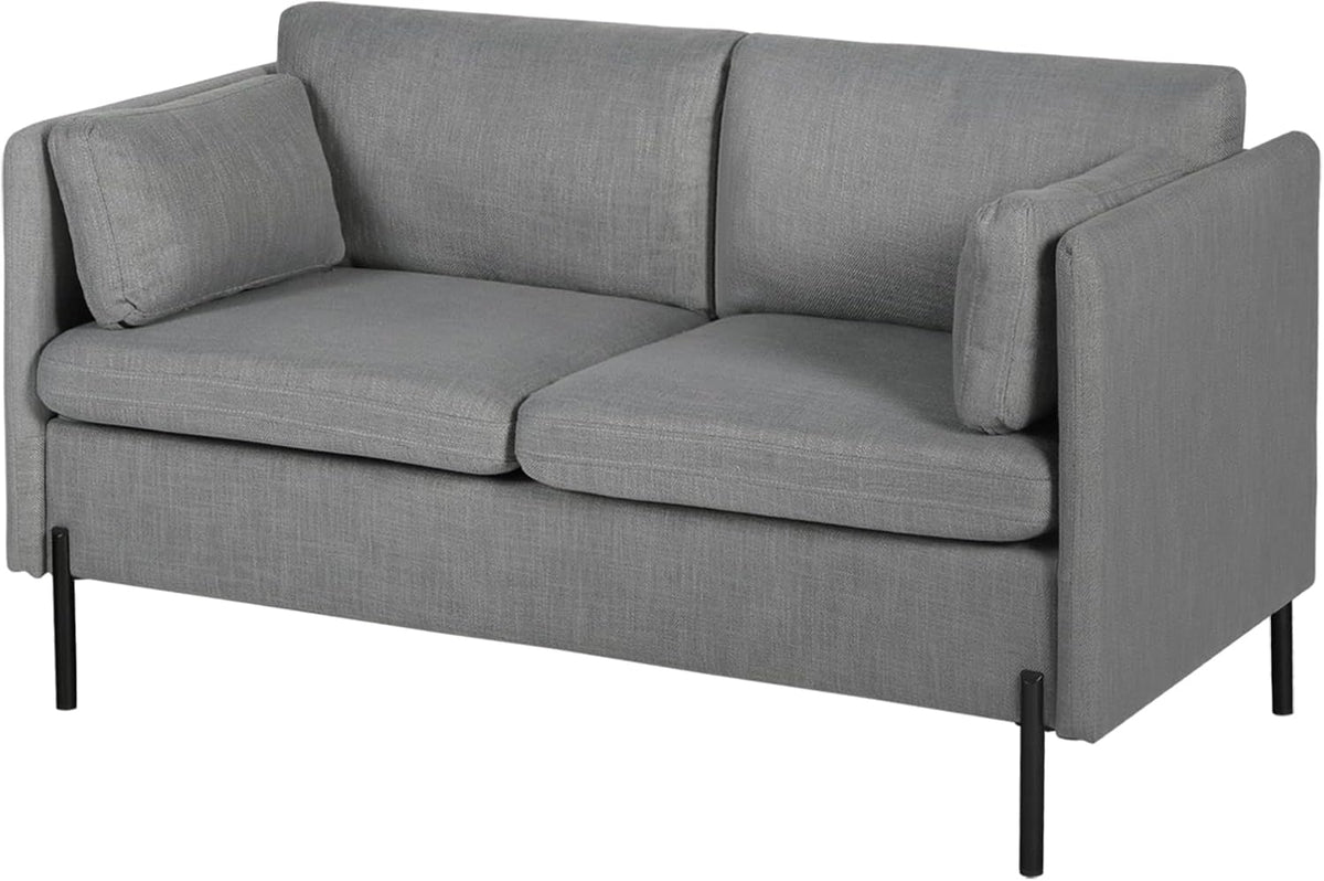 Grey 3 Pcs Upholstered Sofa Set with Pillows B9136