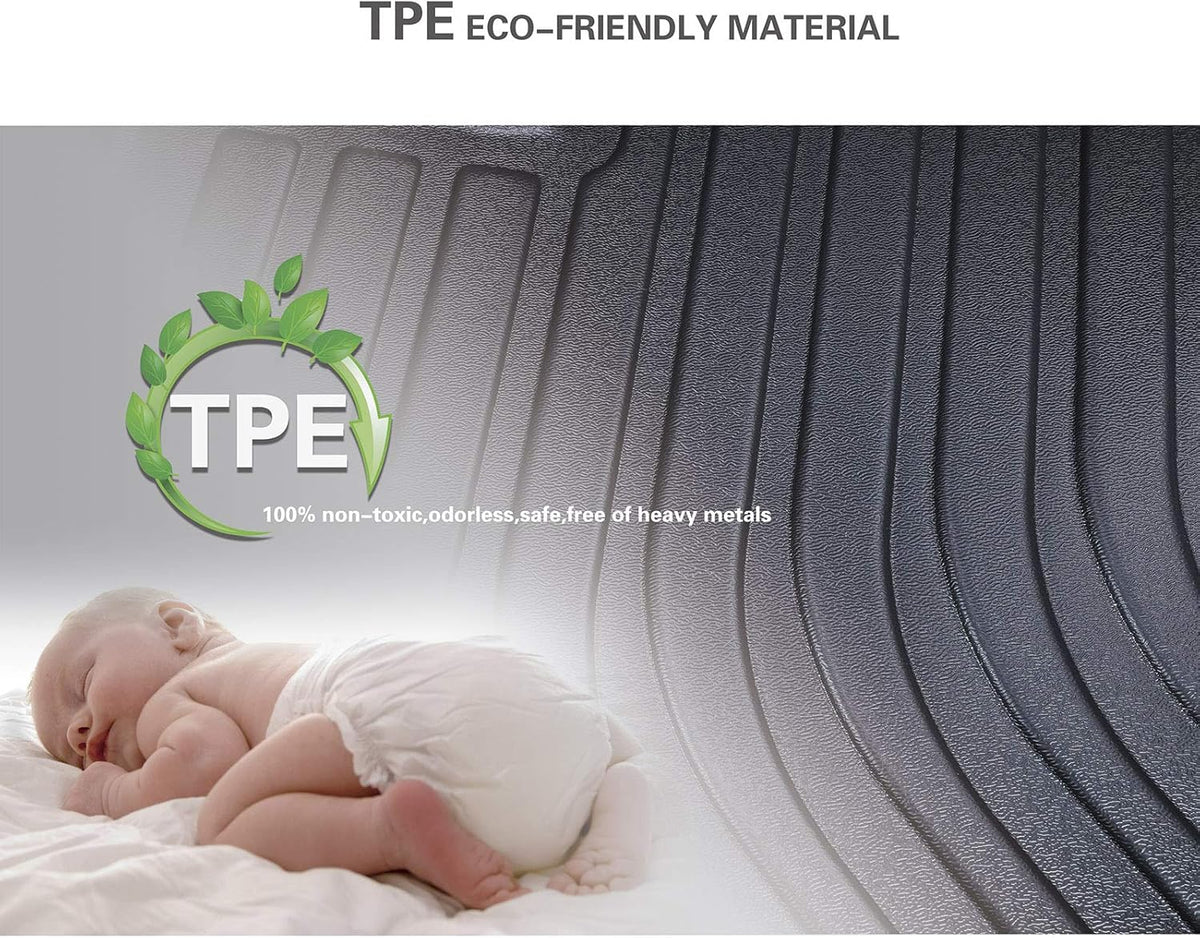 Black TPE Waterproof Car Mats Front & Rear Full Set N274