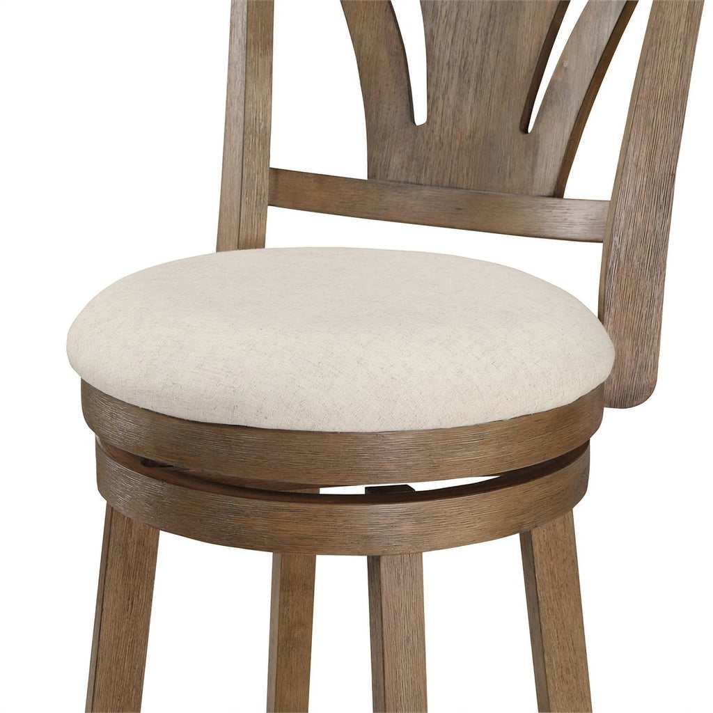 Counter Stool in Linen Cream Fabric F358