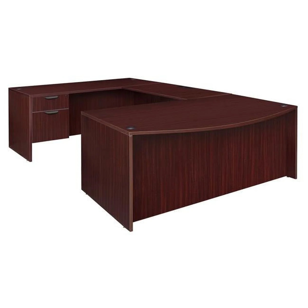 71 in. Mahogany Double Pedestal U-Desk A148336