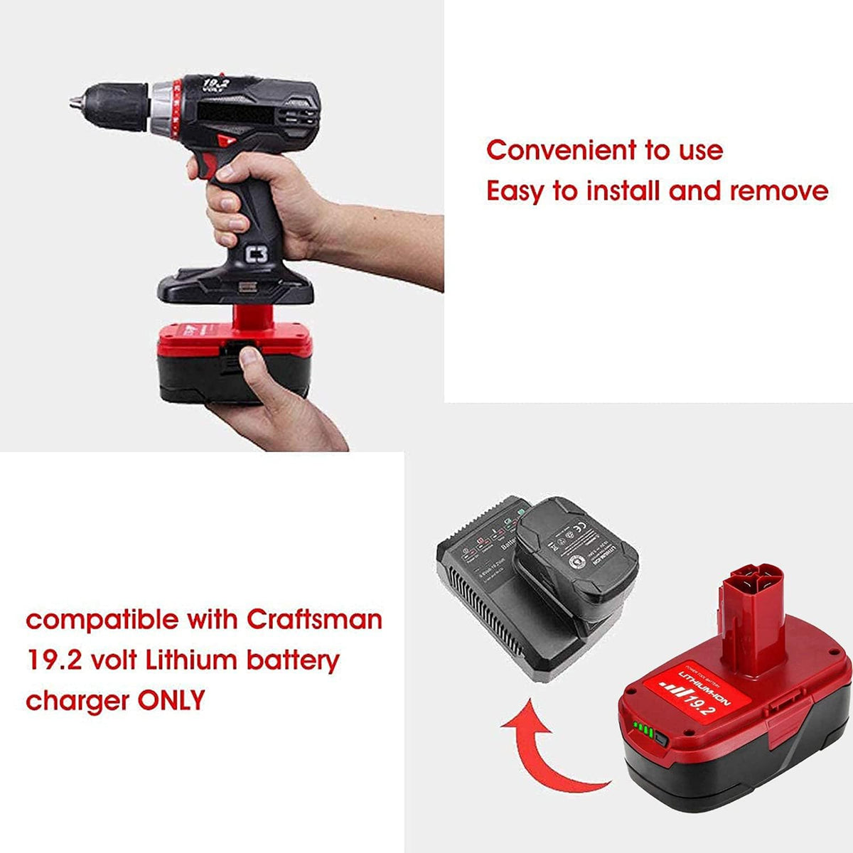 2 Pack 6000mAh 19.2V Lithium-ion Replacement Battery Y854