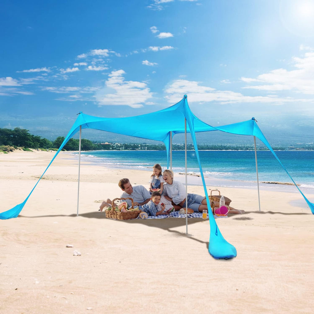 10X10ft UPF50+ Beach Tent Sun Shelter with 4 Poles P402630