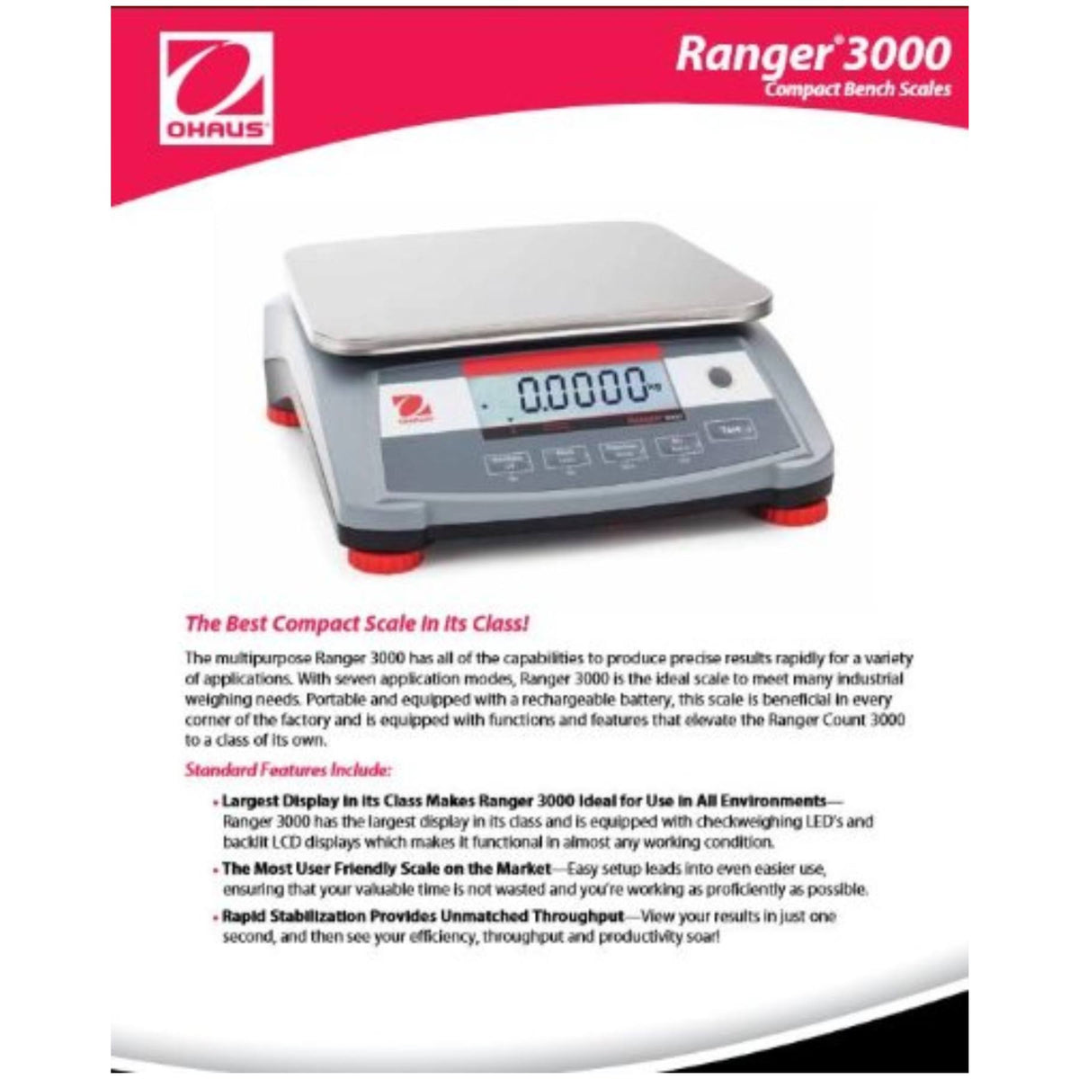 30 lbs Compact Bench Scale O2460