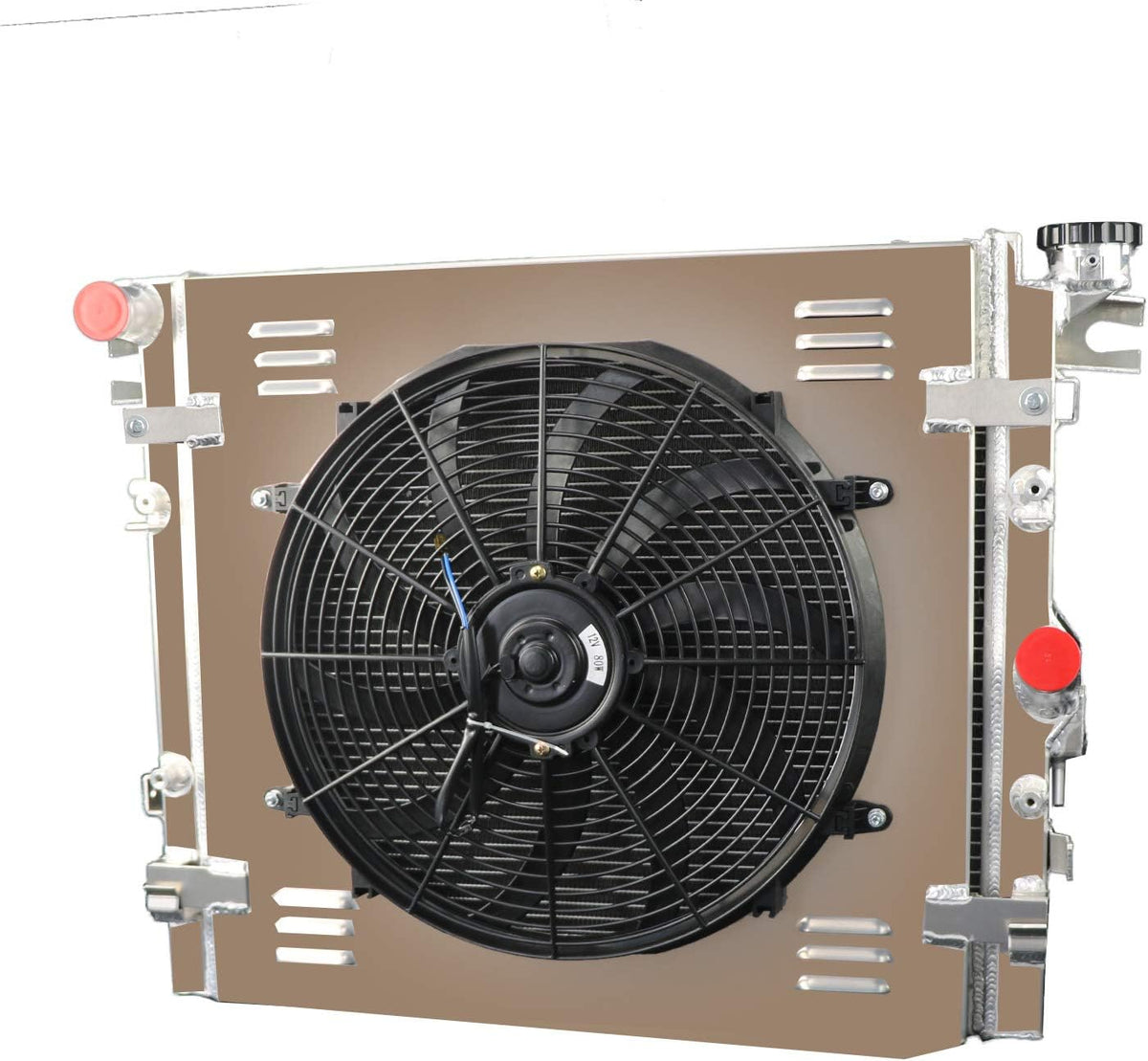 2 Row All Aluminum Radiator with Shroud Fan and Relay U6108