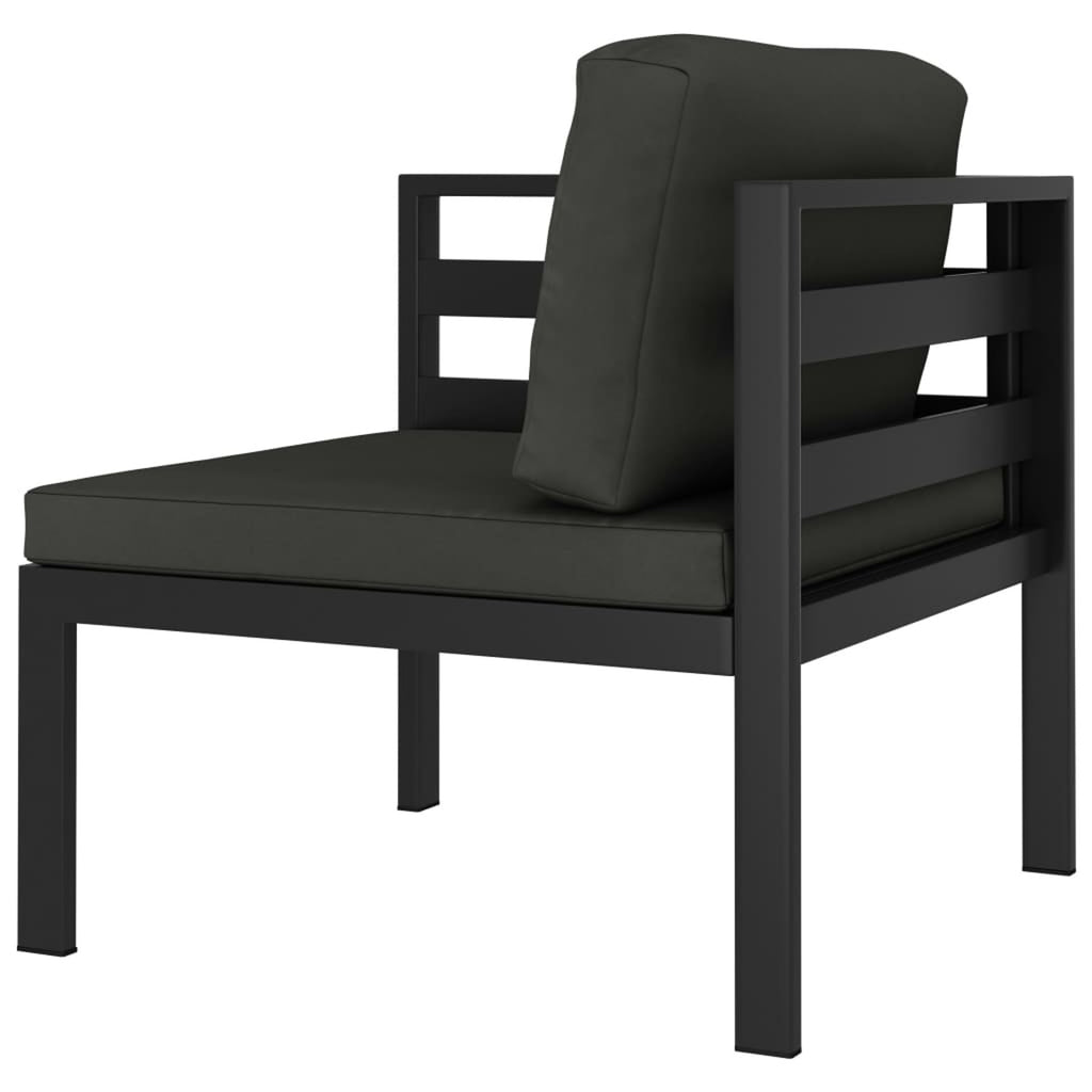 Anthracite Aluminum Sectional Corner Sofa with Cushions A6590