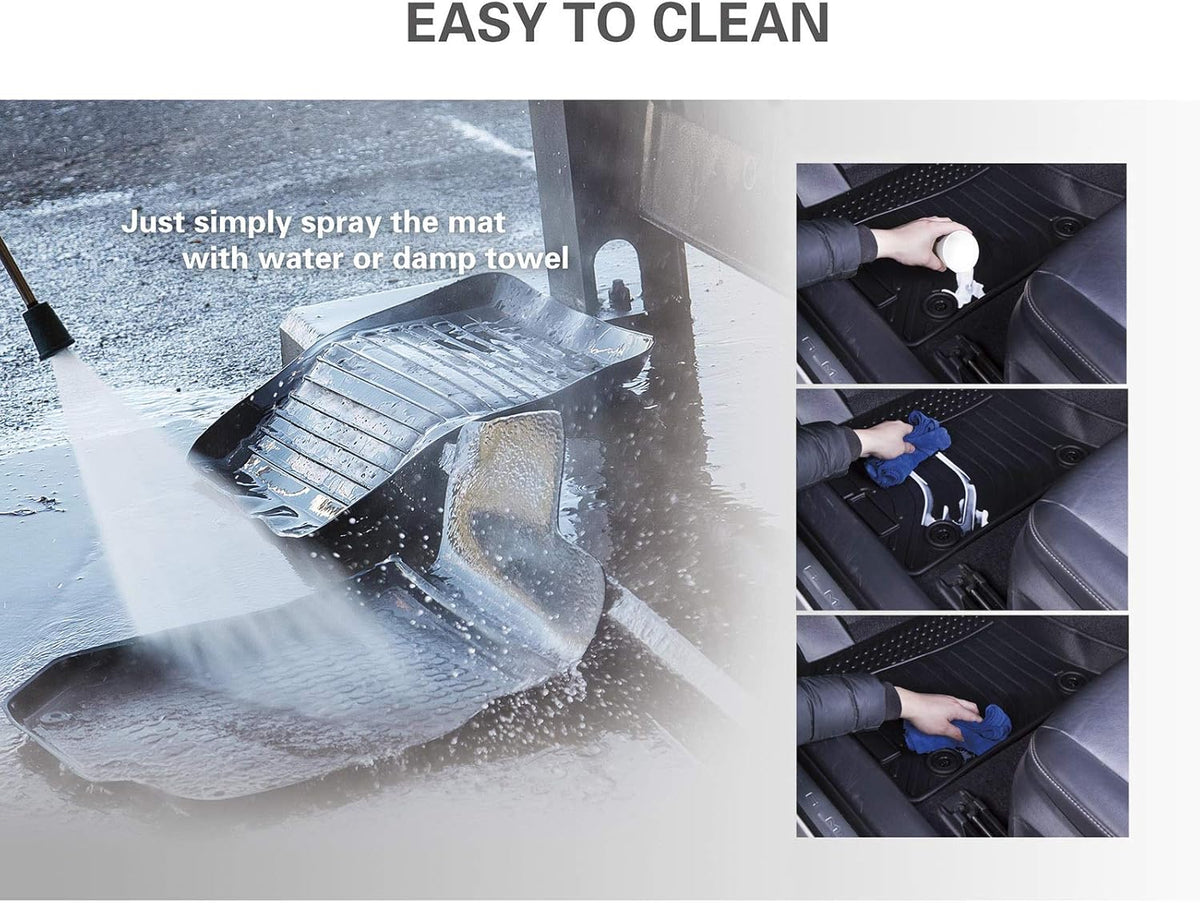 Black TPE Waterproof Car Mats Front & Rear Full Set N274
