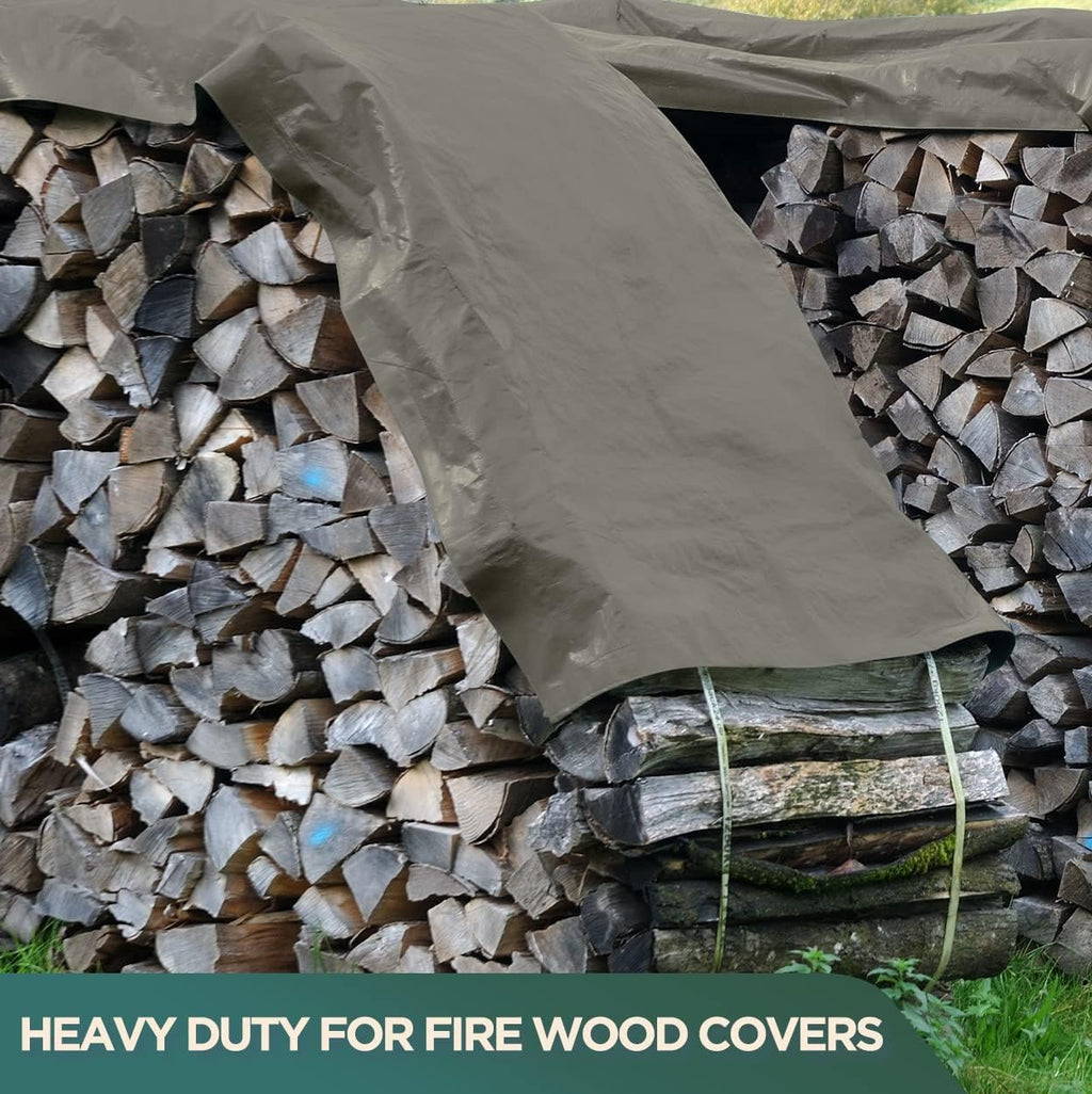 Heavy Duty Waterproof Canvas Tarp with Rustproof Grommets, Olive Drab, 12 by 20 Feet Z360931