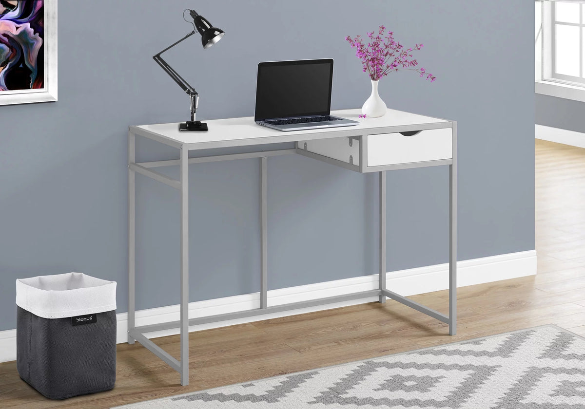 White Computer Desk with Storage Drawer K80041