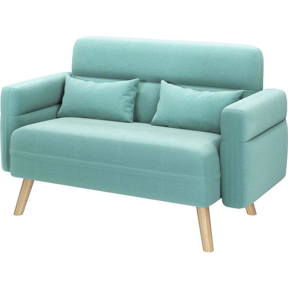 Aquamarine 2 Seater Sofa with Solid Wood Legs G420