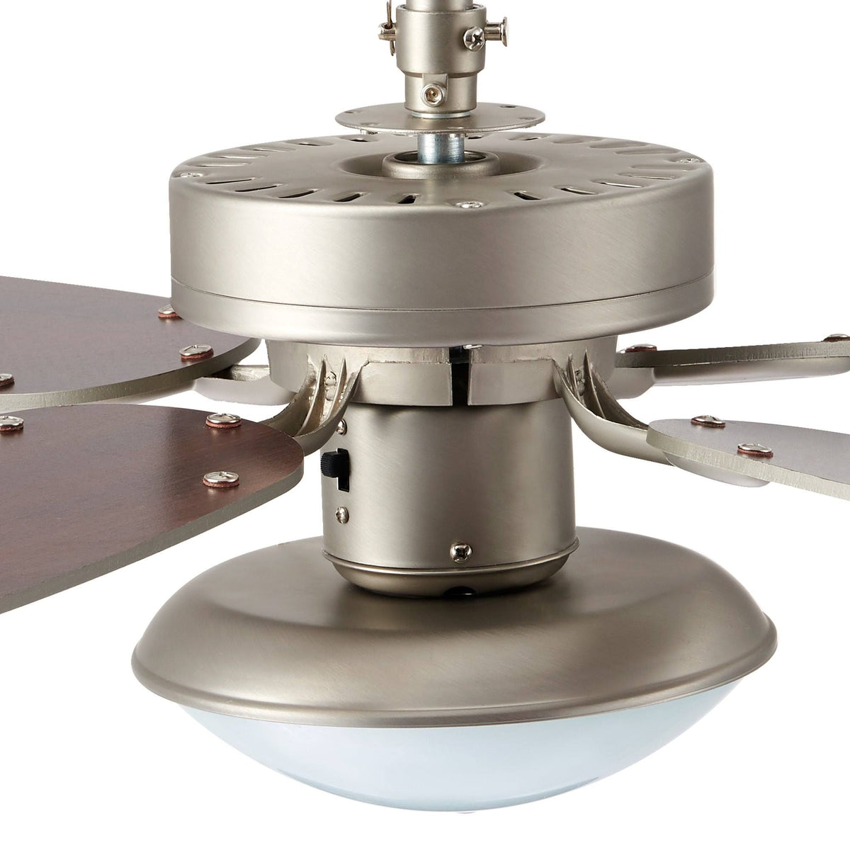 Brushed Nickel Ceiling Fan with Light and Remote Control M25911