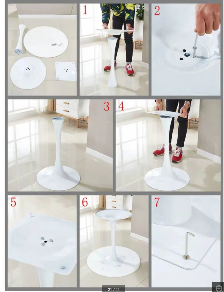 White Round Dining Table G437413