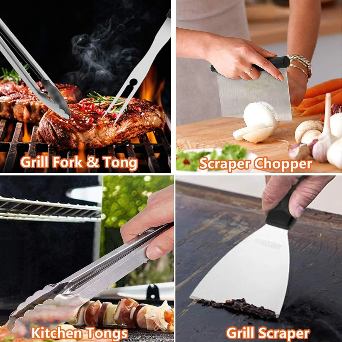 38 Pc Stainless Steel Griddle Accessories Kit with Carry Bag N623