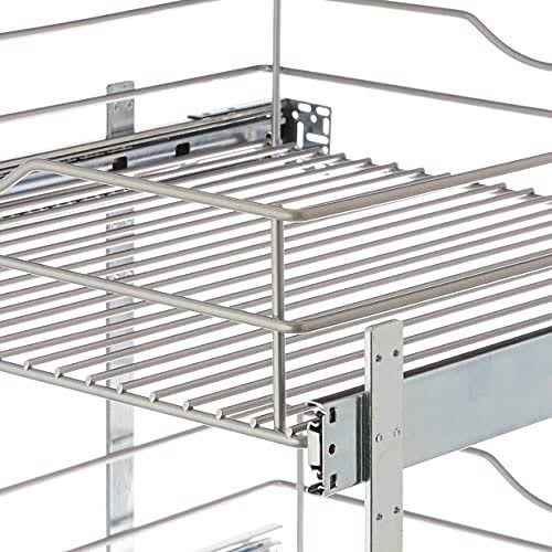 20.625 in. W x 21.75 in. D x 16.25 in. H Double Tier Pull Out Cabinet Organizer, Frosted Nickel D1022
