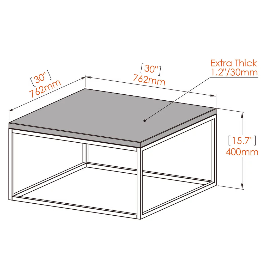 White Marble Square Coffee Table H5661