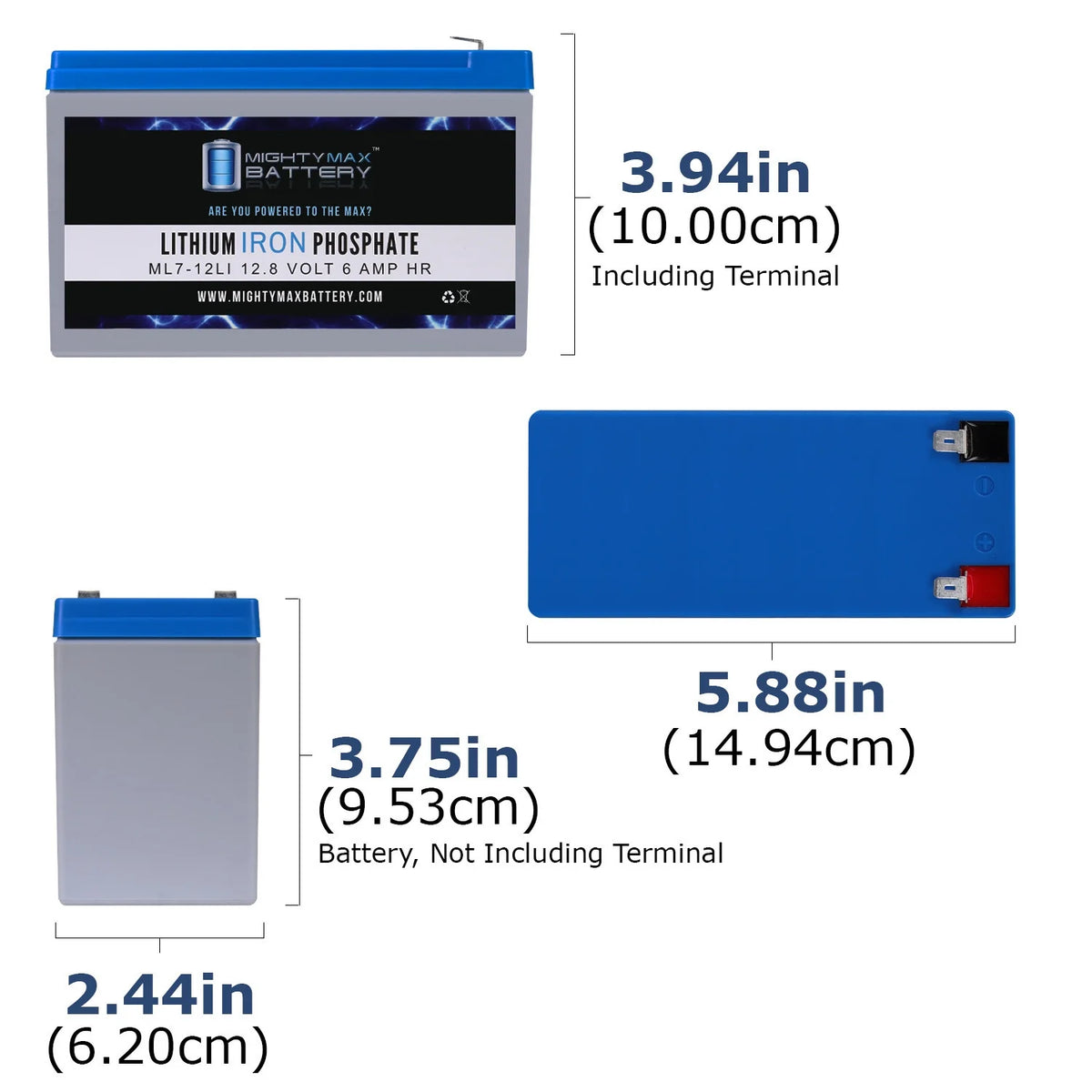 12V 7AH Lithium Replacement Battery 3 Pack X84249