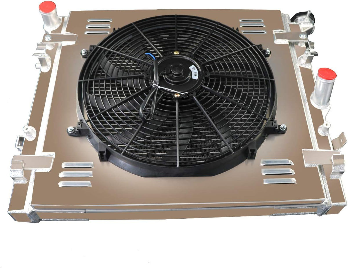 2 Row All Aluminum Radiator with Shroud Fan and Relay U6108