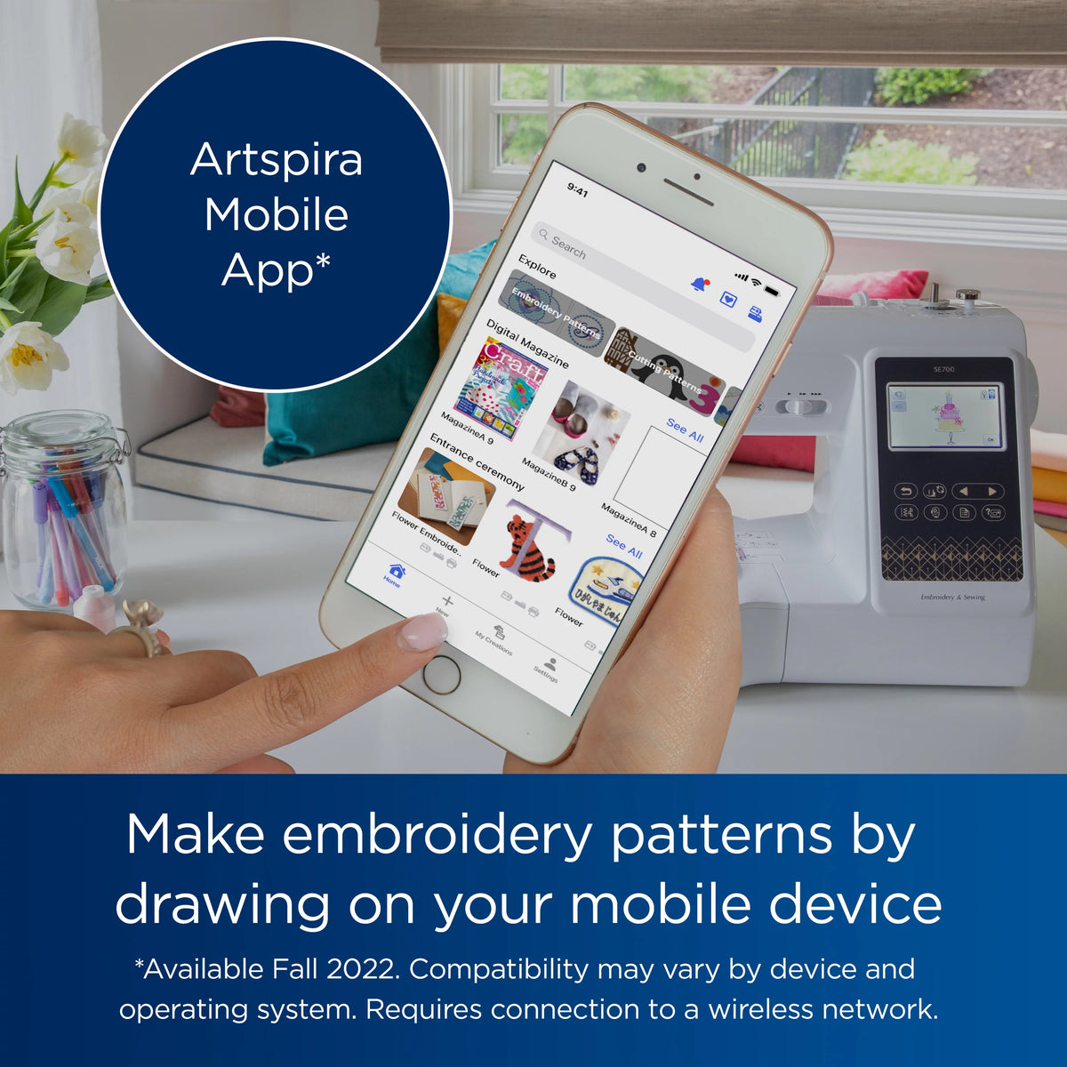 Computerized Sewing & Embroidery Machine with Built-in Designs & Wireless Connectivity Z69274