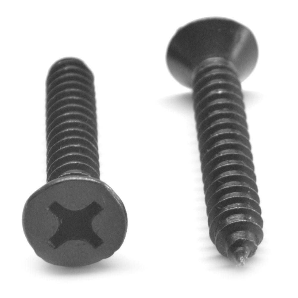 #5-20 x 3/8 Phillips Flat Head Sheet Metal Screw Black Oxide B4637