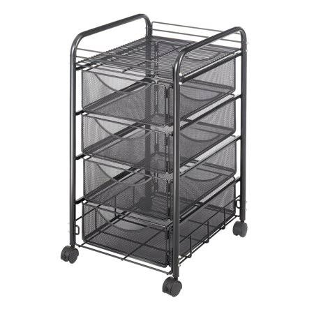 Onyx Mesh File Cart with 4 Drawers W231668