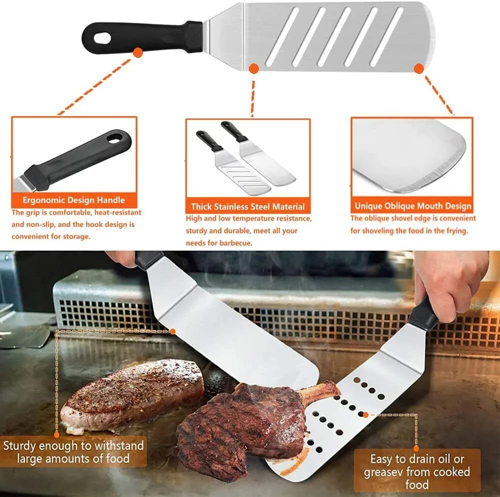 38 Pc Stainless Steel Griddle Accessories Kit with Carry Bag N623