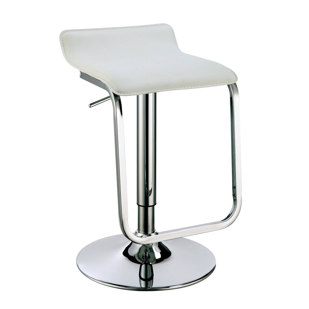 White Adjustable Waterfall Bar Stool O5386