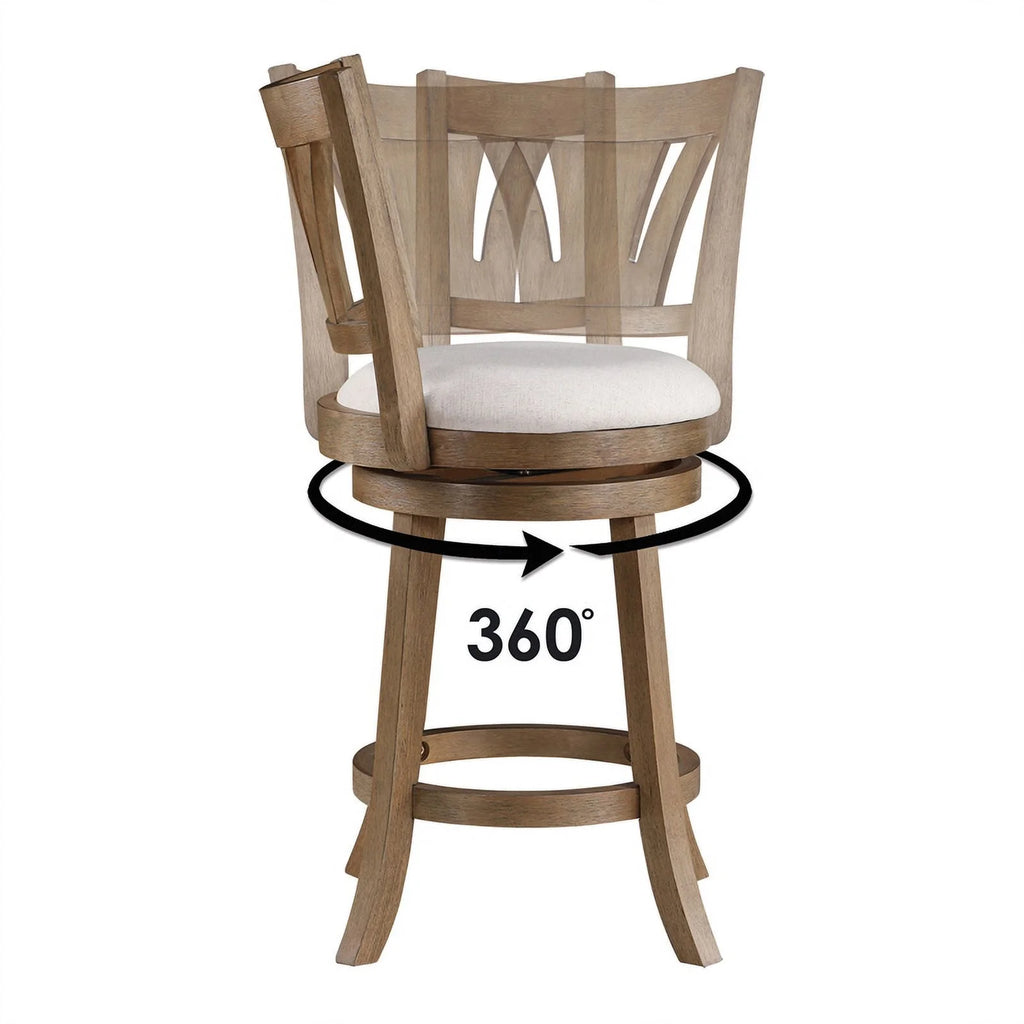 Counter Stool in Linen Cream Fabric F358