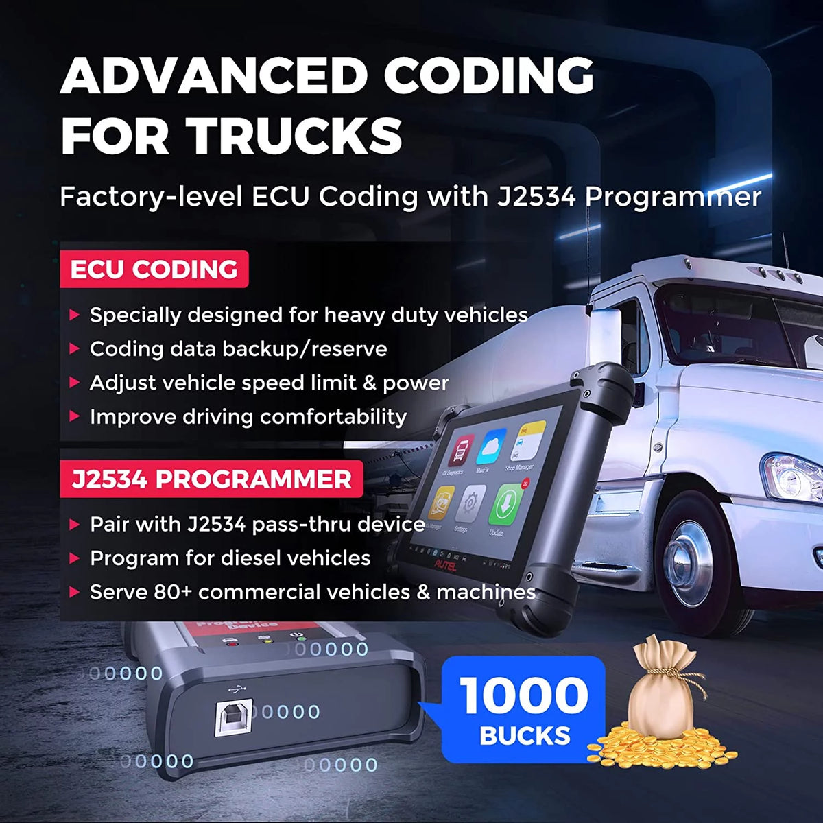 Heavy Duty Car Diagnostic Scan Tool with ECU Programming N552
