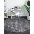 Dark Gray 4' Round Area Rug Y97271